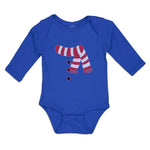 Long Sleeve Bodysuit Baby Christmas Snowman Costume Scarf Buttons Cotton - Cute Rascals