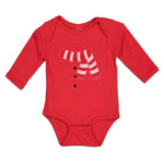 Long Sleeve Bodysuit Baby Christmas Snowman Costume Scarf Buttons Cotton - Cute Rascals
