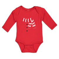 Long Sleeve Bodysuit Baby Christmas Snowman Costume Scarf Buttons Cotton - Cute Rascals