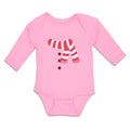 Long Sleeve Bodysuit Baby Christmas Snowman Costume Scarf Buttons Cotton