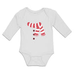 Long Sleeve Bodysuit Baby Christmas Snowman Costume Scarf Buttons Cotton - Cute Rascals