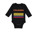 Long Sleeve Bodysuit Baby Love Heart Colombia Soccer Ball Soccer Cotton