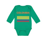 Long Sleeve Bodysuit Baby Love Heart Colombia Soccer Ball Soccer Cotton