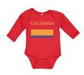 Long Sleeve Bodysuit Baby Love Heart Colombia Soccer Ball Soccer Cotton