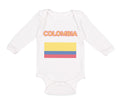 Long Sleeve Bodysuit Baby Love Heart Colombia Soccer Ball Soccer Cotton