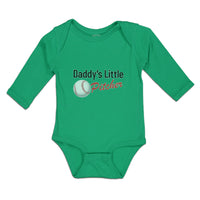 Long Sleeve Bodysuit Baby Daddy's Little Picther Sport Baseball Cotton - Cute Rascals