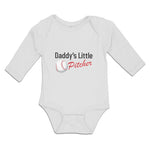 Long Sleeve Bodysuit Baby Daddy's Little Picther Sport Baseball Cotton - Cute Rascals