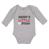 Long Sleeve Bodysuit Baby Daddy's Little Picther Sport Baseball Cotton - Cute Rascals