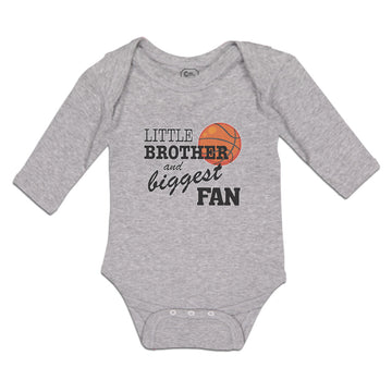 Long Sleeve Bodysuit Baby Little Brother and Biggest Fan Basketball Sports