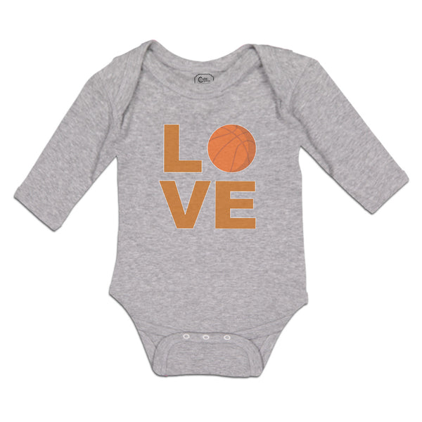 Long Sleeve Bodysuit Baby Love Basketball Ball Sports Boy & Girl Clothes Cotton