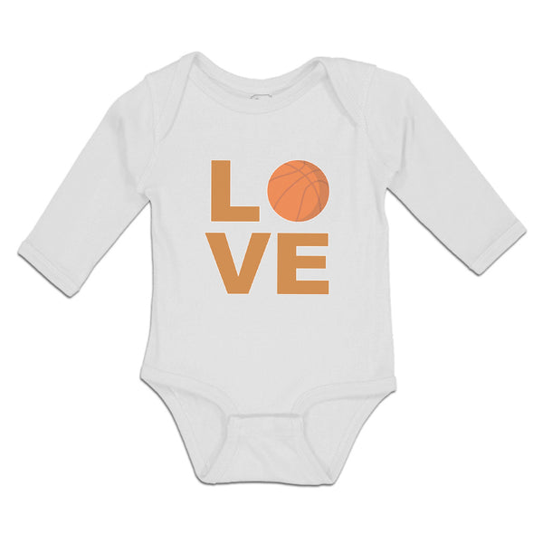 Long Sleeve Bodysuit Baby Love Basketball Ball Sports Boy & Girl Clothes Cotton