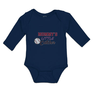 Long Sleeve Bodysuit Baby Mommy's Little Catcher Baseball Sports Cotton