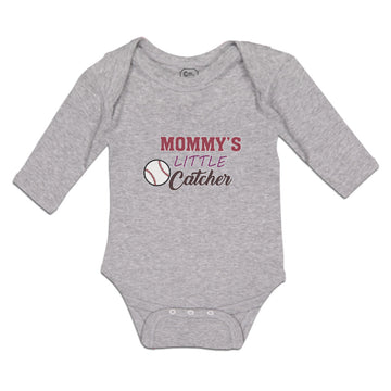 Long Sleeve Bodysuit Baby Mommy's Little Catcher Baseball Sports Cotton