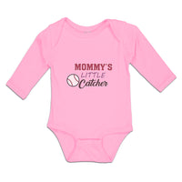 Long Sleeve Bodysuit Baby Mommy's Little Catcher Baseball Sports Cotton
