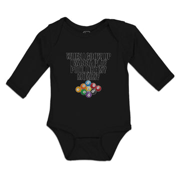 Long Sleeve Bodysuit Baby Grow Wanna Pool My Mommy Sport Tenpin Balls Cotton