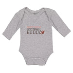 Long Sleeve Bodysuit Baby Daddy's Little Football Buddy Sport Rugby Ball Cotton - Cute Rascals