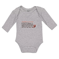 Long Sleeve Bodysuit Baby Daddy's Little Football Buddy Sport Rugby Ball Cotton - Cute Rascals