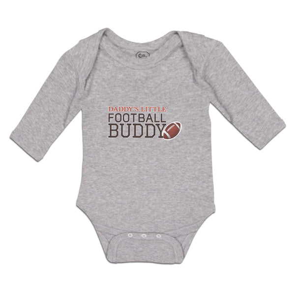 Long Sleeve Bodysuit Baby Daddy's Little Football Buddy Sport Rugby Ball Cotton - Cute Rascals