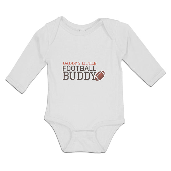 Long Sleeve Bodysuit Baby Daddy's Little Football Buddy Sport Rugby Ball Cotton - Cute Rascals