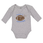 Long Sleeve Bodysuit Baby Turkey & Touchdown Sports Rugby Ball with Chicken