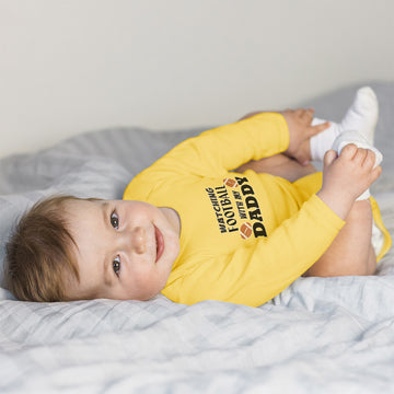 Long Sleeve Bodysuit Baby Watching Football with My Daddy Sports Rugby Ball