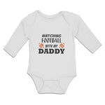 Long Sleeve Bodysuit Baby Watching Football with My Daddy Sports Rugby Ball
