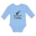 Long Sleeve Bodysuit Baby Daddy's Little Caddy Sport Gulf Club in Bag Cotton
