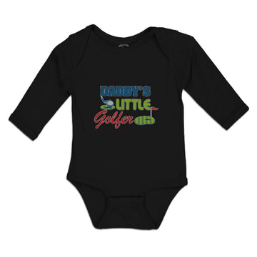 Long Sleeve Bodysuit Baby Daddy's Golfer Sport Flag Bat Golf Grass Cotton