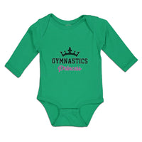 Long Sleeve Bodysuit Baby Gymnastices Princess Crown Silhouette Cotton - Cute Rascals