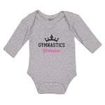 Long Sleeve Bodysuit Baby Gymnastices Princess Crown Silhouette Cotton - Cute Rascals