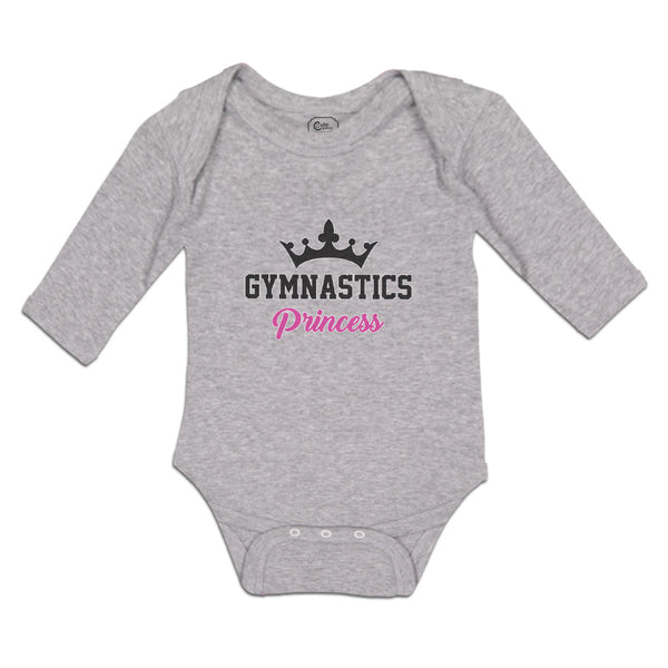 Long Sleeve Bodysuit Baby Gymnastices Princess Crown Silhouette Cotton - Cute Rascals