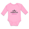 Long Sleeve Bodysuit Baby Gymnastices Princess Crown Silhouette Cotton