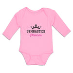 Long Sleeve Bodysuit Baby Gymnastices Princess Crown Silhouette Cotton - Cute Rascals