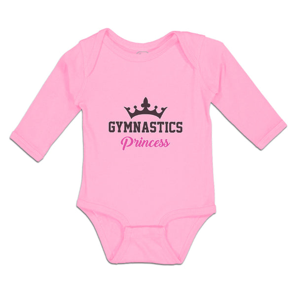 Long Sleeve Bodysuit Baby Gymnastices Princess Crown Silhouette Cotton - Cute Rascals