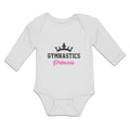 Long Sleeve Bodysuit Baby Gymnastices Princess Crown Silhouette Cotton
