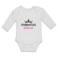 Long Sleeve Bodysuit Baby Gymnastices Princess Crown Silhouette Cotton - Cute Rascals