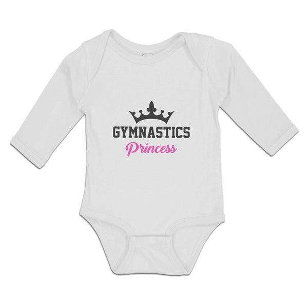 Long Sleeve Bodysuit Baby Gymnastices Princess Crown Silhouette Cotton - Cute Rascals