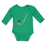 Long Sleeve Bodysuit Baby Sport Hockey Stick and Disc Boy & Girl Clothes Cotton