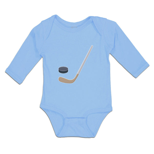 Long Sleeve Bodysuit Baby Sport Hockey Stick and Disc Boy & Girl Clothes Cotton