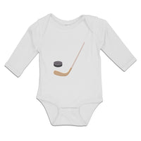 Long Sleeve Bodysuit Baby Sport Hockey Stick and Disc Boy & Girl Clothes Cotton