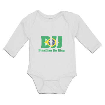 Long Sleeve Bodysuit Baby Bjj Brazilian Jiu Jitsu An American Flag Cotton