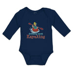 Long Sleeve Bodysuit Baby Dreaming About Kayaking Sport An Woman Kayak Cotton - Cute Rascals