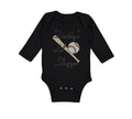 Long Sleeve Bodysuit Baby Daddy's Lil' Slugger Baseball Dad Father's Day Cotton
