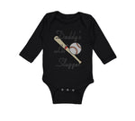 Long Sleeve Bodysuit Baby Daddy's Lil' Slugger Baseball Dad Father's Day Cotton - Cute Rascals