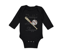 Long Sleeve Bodysuit Baby Daddy's Lil' Slugger Baseball Dad Father's Day Cotton - Cute Rascals