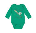 Long Sleeve Bodysuit Baby Daddy's Lil' Slugger Baseball Dad Father's Day Cotton