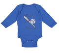 Long Sleeve Bodysuit Baby Daddy's Lil' Slugger Baseball Dad Father's Day Cotton