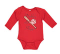 Long Sleeve Bodysuit Baby Daddy's Lil' Slugger Baseball Dad Father's Day Cotton