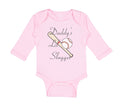 Long Sleeve Bodysuit Baby Daddy's Lil' Slugger Baseball Dad Father's Day Cotton