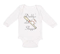 Long Sleeve Bodysuit Baby Daddy's Lil' Slugger Baseball Dad Father's Day Cotton